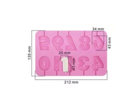 Molde silicona numero decorado con flores